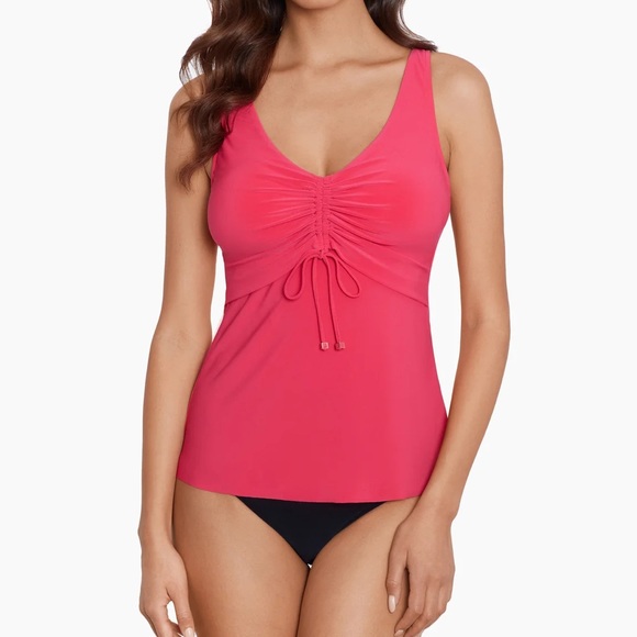 MAGICSUIT Morningstar Arya Tankini Top in Coral Rose Size 14 NEW Ruched Swim
